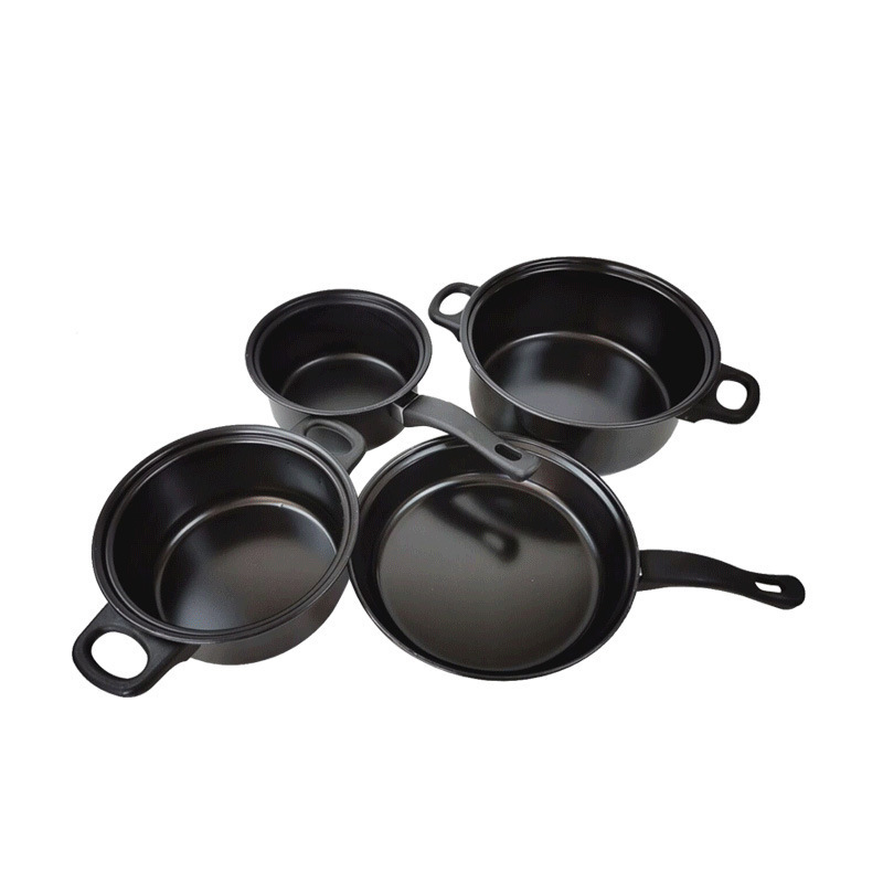 Wholesale cheap 13pcs cookware, sets cooking pot Non Stick Black Cook Pot Set with Glass Lid Iron cookware sets/