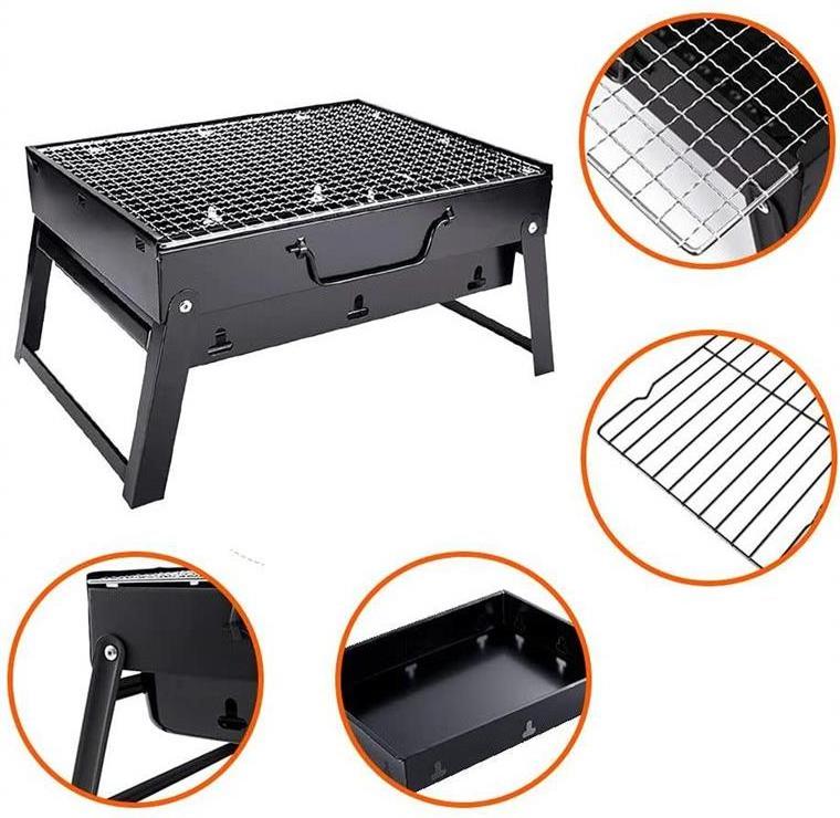 Light Weight Charcoal Grill, Barbecue Portable BBQ Stainless Steel Folding BBQ for Outdoor Camping/