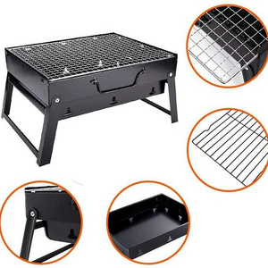 Light Weight Charcoal Grill, Barbecue Portable BBQ Stainless Steel Folding BBQ for Outdoor Camping/