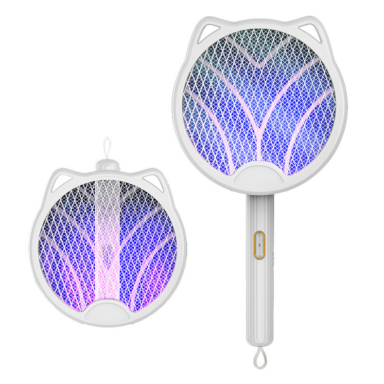 Household indoor rechargeable led, light swatter racket extendable fly swatter mini fly swatter/