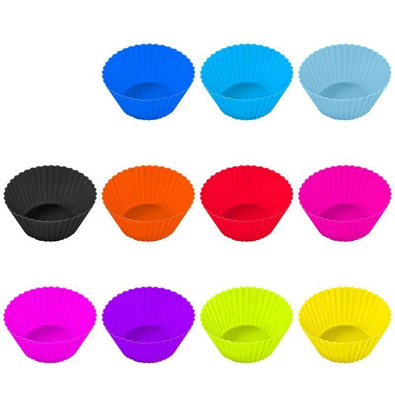 Custom BPA Free 100%, Non-Toxic Aluminum Cake Mold Easy Release 24 Well Round Silicone Muffin Tray 12 Cup Cupcake Baking Pan/