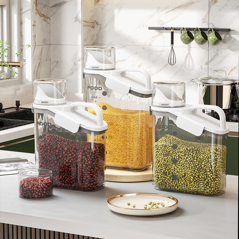 New Arrive Plastic Storage, Jar Kitchen Rice Storage Jar Grains Storage Seal Jar With Calibration/