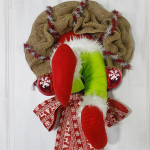 Wholesale New Creative Xmas, Tree Wall Front Door Party Decoration Christmas Thief Wreath/