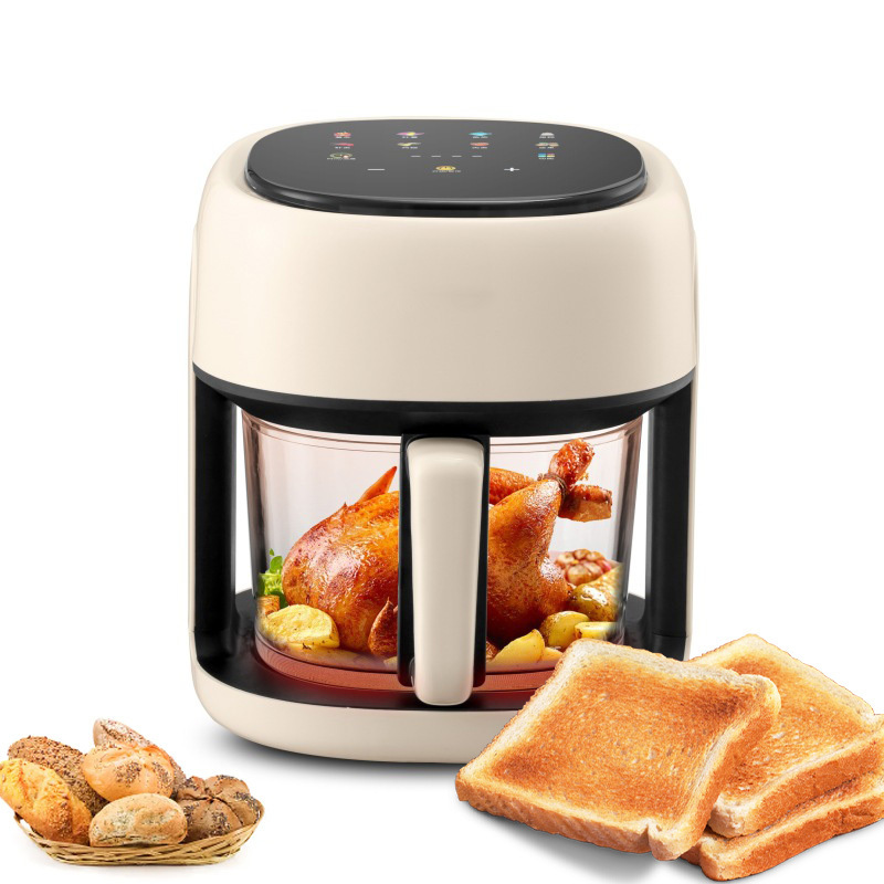 New Arrival Multifunctional home, 4.5L glass visible Hot air cycle oven touch screen air fryer air deep fryer/