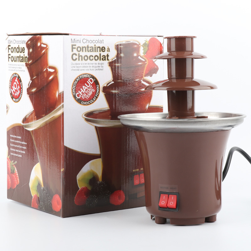 Stainless Steel Chocolate Fondue, Fountain machine Easy to Assemble Perfect For Nacho Cheese BBQ Sauce Ranch Liqueurs/