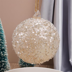 Christmas glass ball ornament, iridescent pink glass ball ornament/