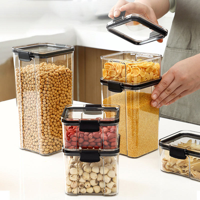 Crystal Clear Cereal Food, Storage Set Pantry Organization Plastic Container Storage Airtight Food Storage Container Sets/