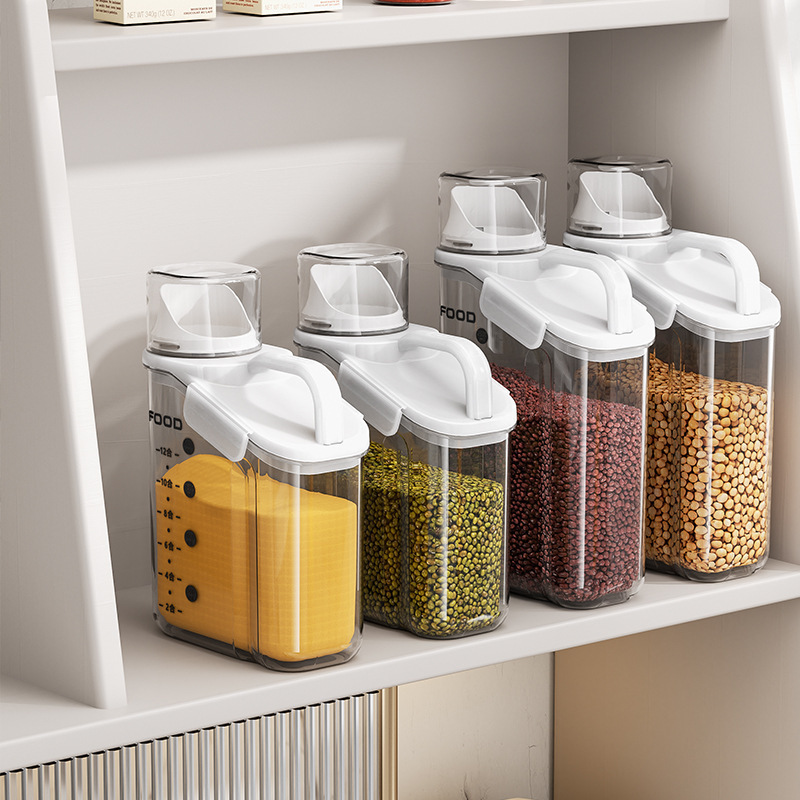 New Arrive Plastic Storage, Jar Kitchen Rice Storage Jar Grains Storage Seal Jar With Calibration/