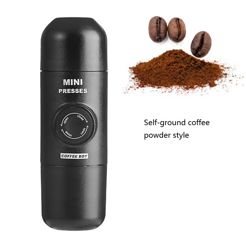 Portable Mini Espresso  With,Grinder  Coffee Powder And Capsules Manual Coffee Maker With Timer/