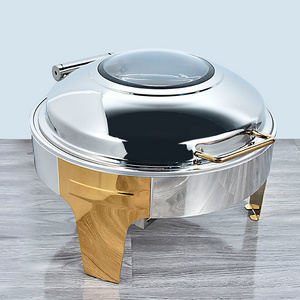 2023 Hot Selling Multifunction, Stainless steel chaffing dishes high quality oval roll top chafing dish/