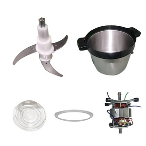 Meat grinder spare parts, stainless steel basin 4-blade blade non-slip mat transparent cover Meat Grinder Accessories/