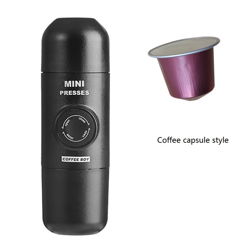 Portable Mini Espresso  With,Grinder  Coffee Powder And Capsules Manual Coffee Maker With Timer/