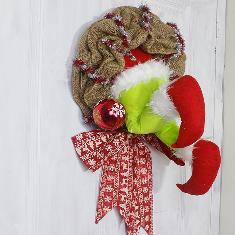 Wholesale New Creative Xmas, Tree Wall Front Door Party Decoration Christmas Thief Wreath/