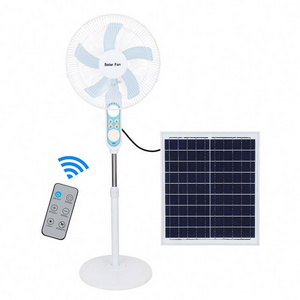 16 Inch Battery Rechargeable, Electric Solar Fan With Solar Panel/