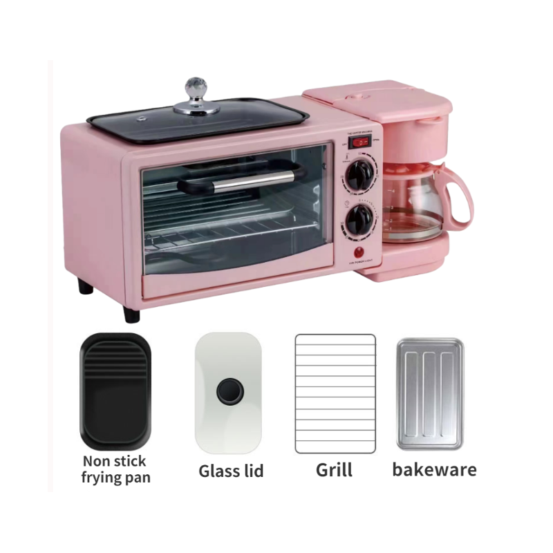 Multifunctional Coffee Machine Electric, Oven And Frying Pan Integrated 3 In 1 Breakfast Maker/