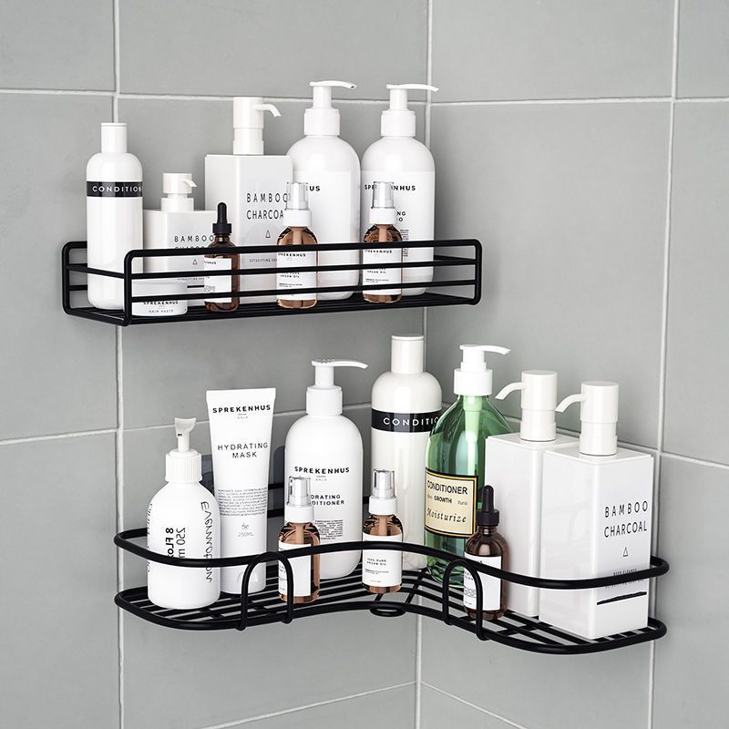 Bathroom Shelf Shower Wall, Mount Shampoo Storage Holder With Suction No Drilling Kitchen Storage Bathroom Accessories/