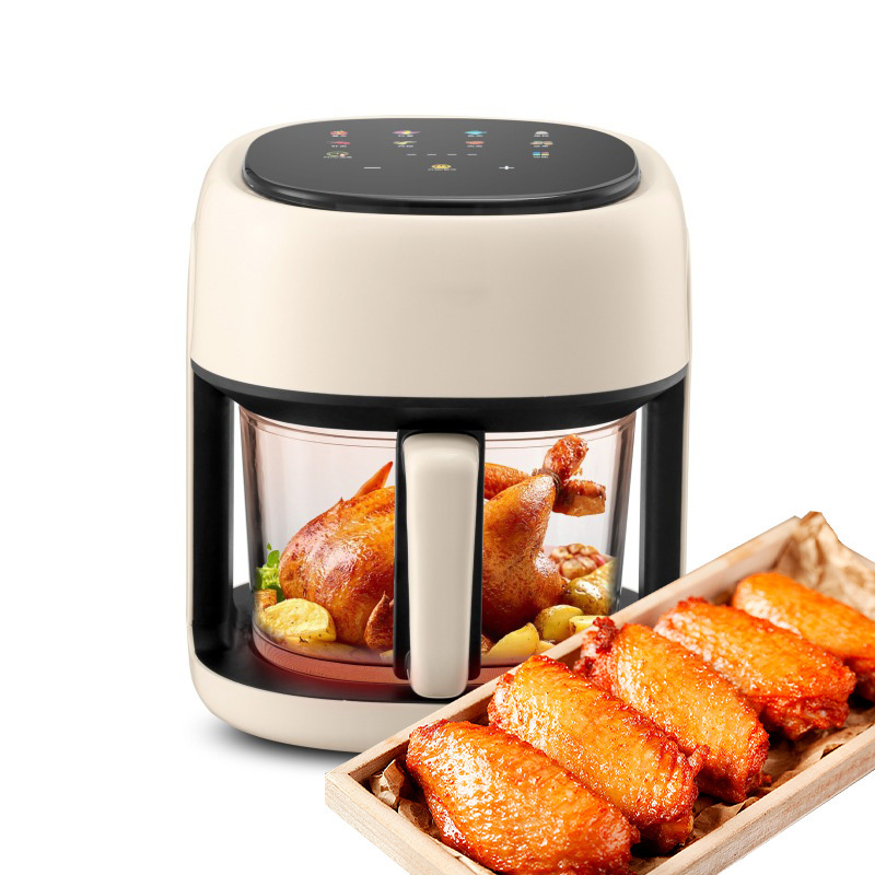 New Arrival Multifunctional home, 4.5L glass visible Hot air cycle oven touch screen air fryer air deep fryer/