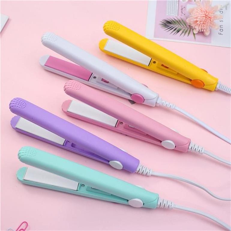 Cute 2 in 1, Curling Hair Iron With US Euro Plug Ceramic Electric Custom Mini Hair Straightener Flat Iron Private Label/