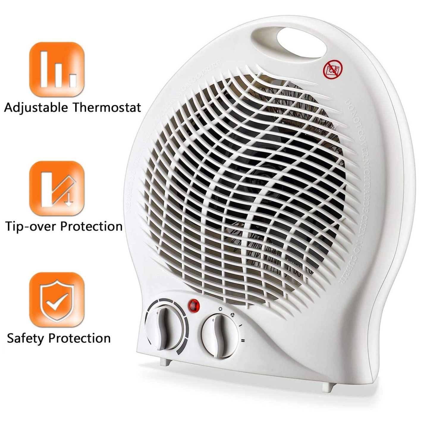 Three Heat Settings wire, china room heater fan electric Fan Heater with 2 Heat Settings andOverheat Protection 2000W/