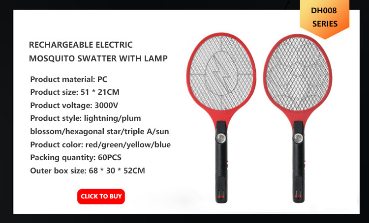 Rechargeable Pest Control Bug, Zapper Fly Swatter Mosquito Racket Mosquito Bat/