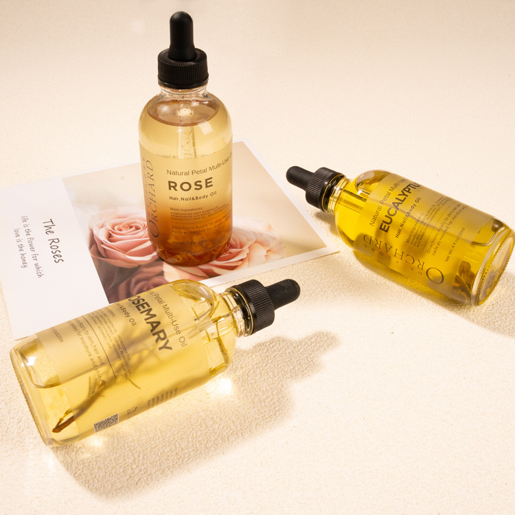 Rose Petals Face Oil Body Massage Oil Hair Oil Customizable Private Label Packaging Organic Natural Aromatherapy Skin Whitening