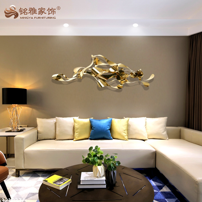 3D metal gold hotel decor wall decor sculpture for wall hanging decoration