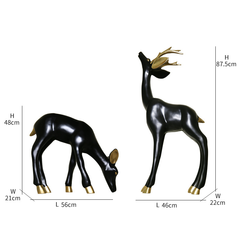 Shop Hotel Mall Decoration Park  Customized Size Resin Reindeer &Deer Display Transparent Large Resin Deer Sculpture