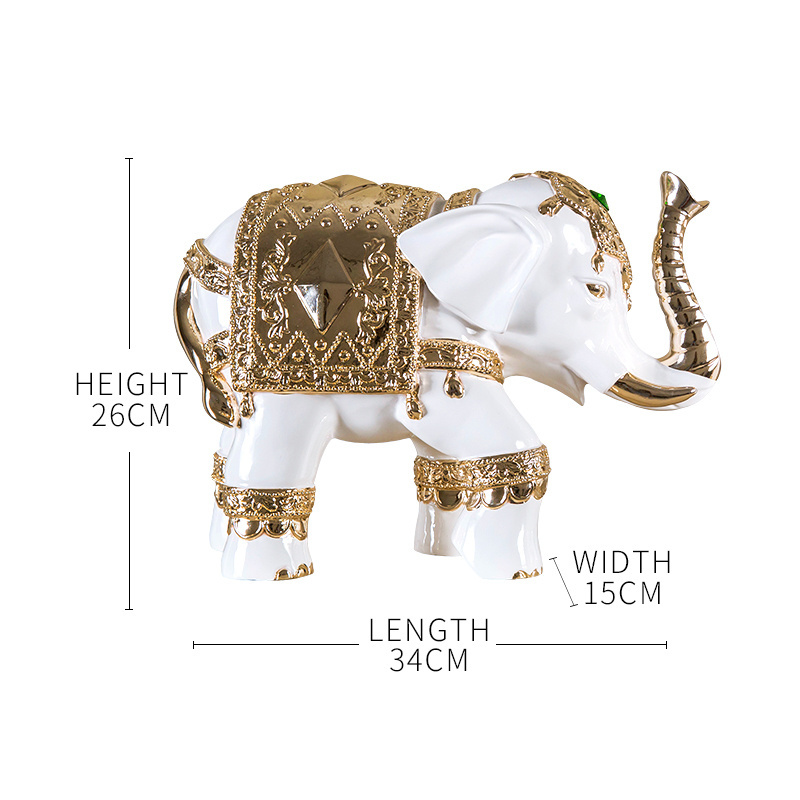 Home decor luxury in design Thailand elephant resin animal figure statue