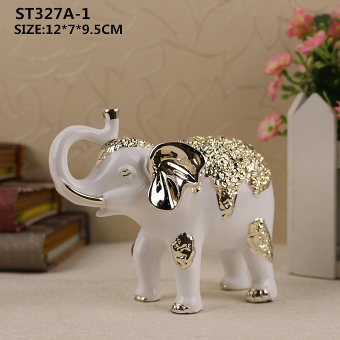 Handmade decoration craft resin animal statue lovely couple elephant figurine