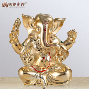 Religion decoration resin elephant gods idol Indian silver ganesha statue