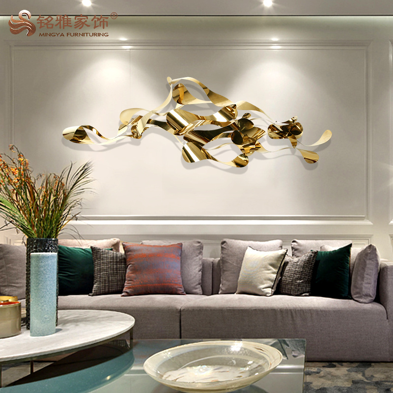 3D metal gold hotel decor wall decor sculpture for wall hanging decoration