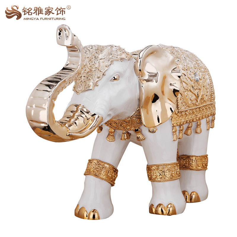 Hot sale home decoration indian antique resin large elephant statues