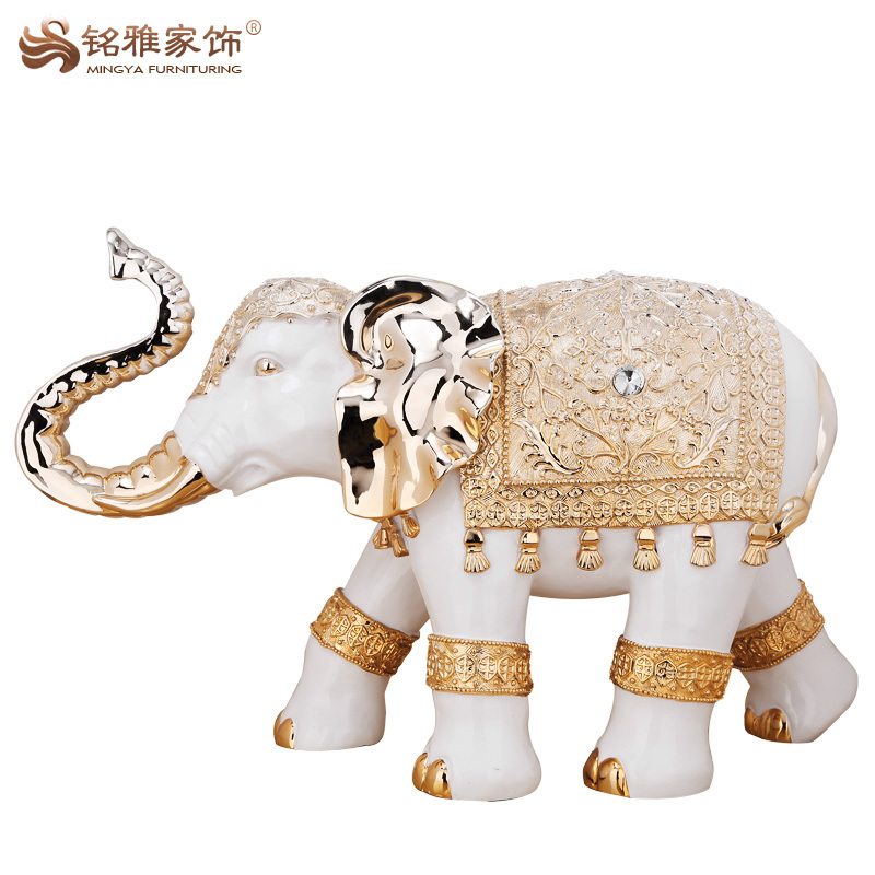 Hot sale home decoration indian antique resin large elephant statues