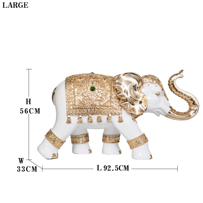 wholesale china brilliant quality home ornament large gold elephant statues resin