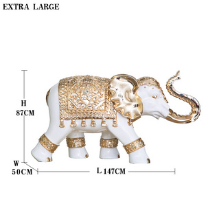 wholesale china brilliant quality home ornament large gold elephant statues resin