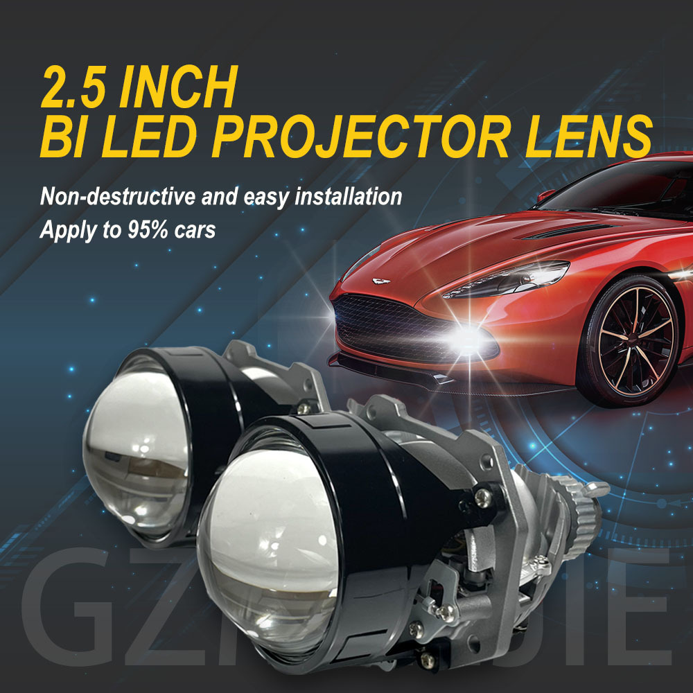 Factory easy install 12V 43W H4 H7 9005 BI led projector lens 2.5