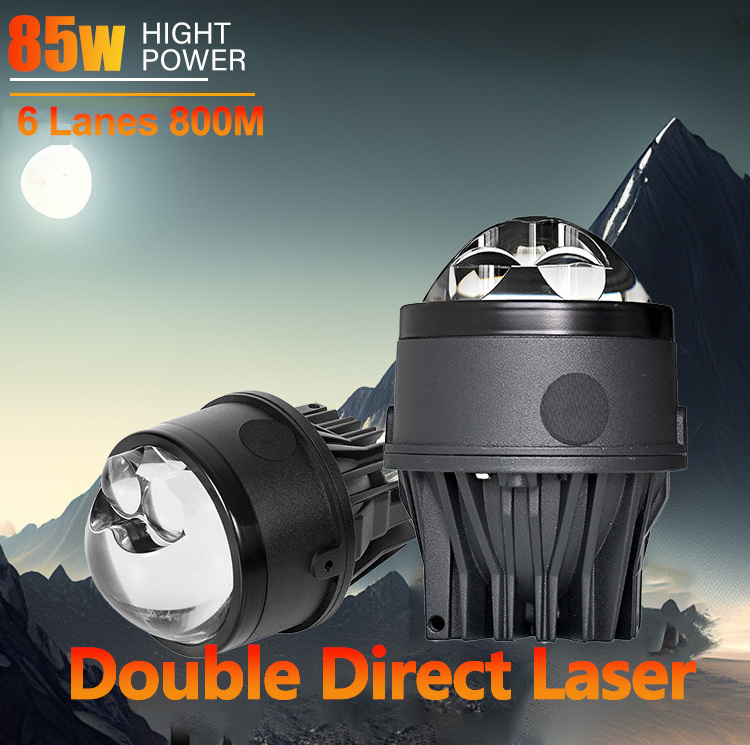 3 inch 85W 800m 6000K 3000K irradiation projector fog/driving lights bi led laser lamp projector lens for car