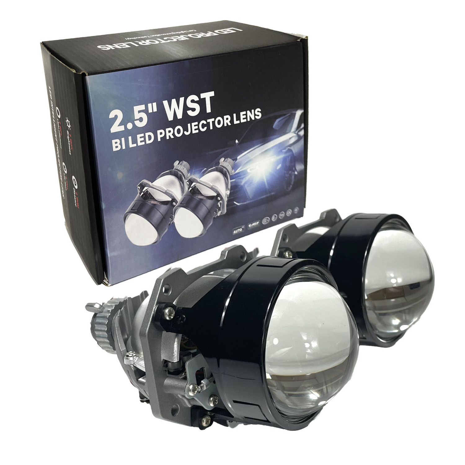 Factory easy install 12V 43W H4 H7 9005 BI led projector lens 2.5