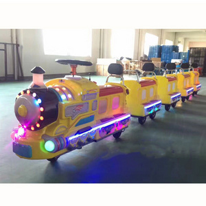 Kids battery electric tourist train amusement park rides mini train for sale