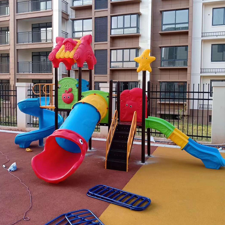 Outdoor plastic slide children park equipment rent playground equipment