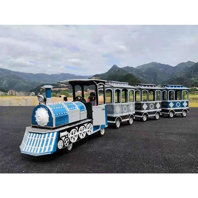 Fiberglass track train set electric adult ride on for kids electric train