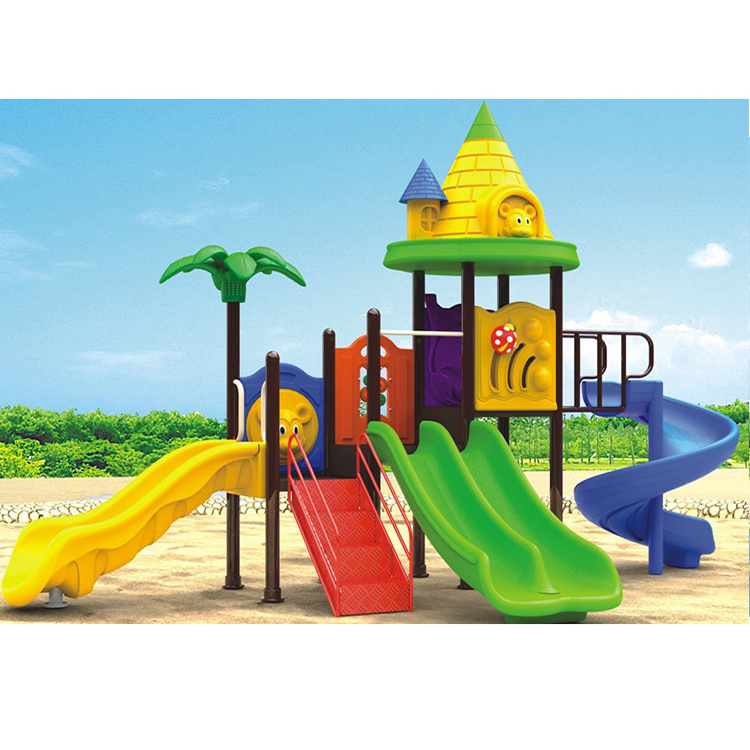 Outdoor plastic slide children park equipment rent playground equipment