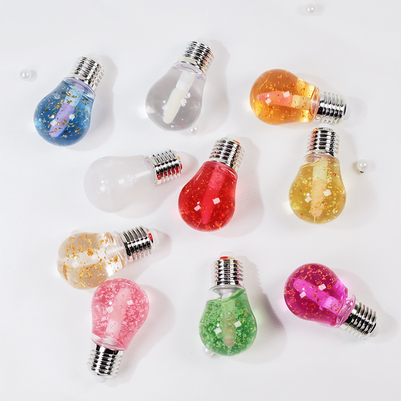 Lipgloss Base Oil light bulb shape flavored luxury lip gloss Custom Logo Tube Kids Candy Kit Vegan Lip Gloss Make Your Own LOGO