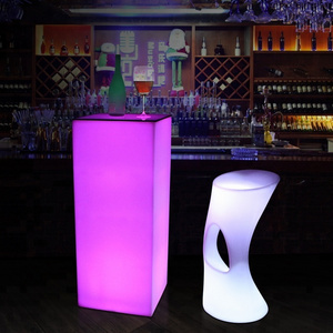 Modern commercial restaurant acrylic led light cocktail bar table led lounge furniture for sale