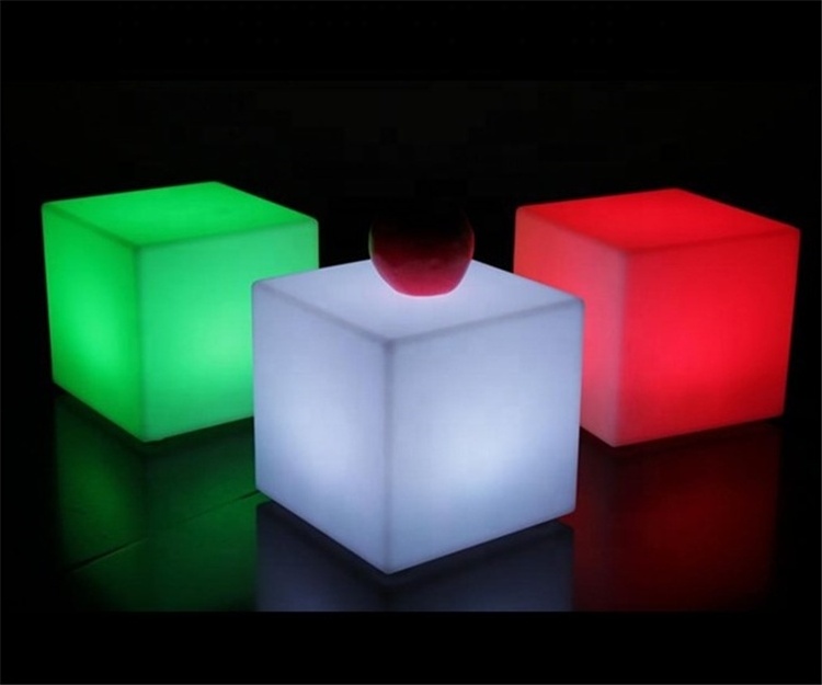 Commercial outdoors Party RGB light up LED cube 43 cm stool cube seat bar stool