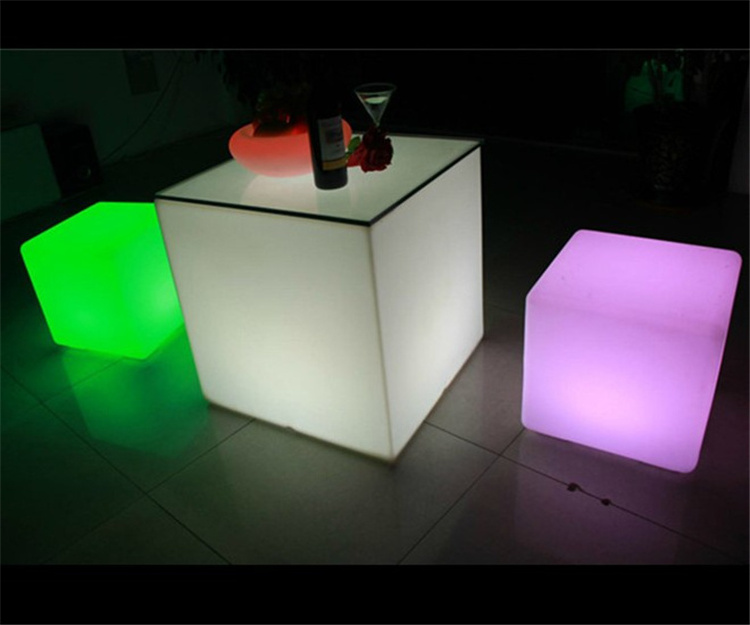 Commercial outdoors Party RGB light up LED cube 43 cm stool cube seat bar stool