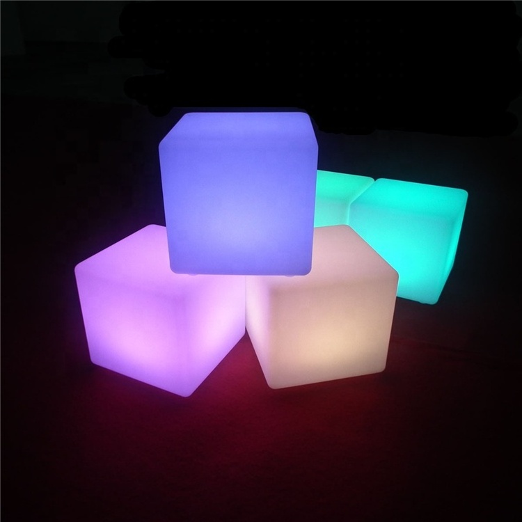 Commercial outdoors Party RGB light up LED cube 43 cm stool cube seat bar stool