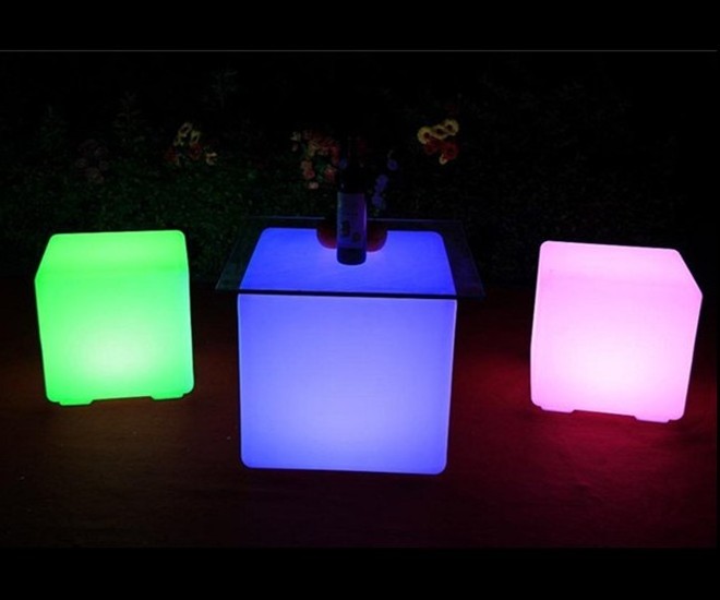 Wholesale led furniture for party Remote Control colored light up led cube Chair