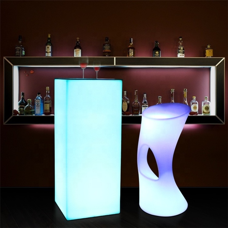 Modern commercial restaurant acrylic led light cocktail bar table led lounge furniture for sale