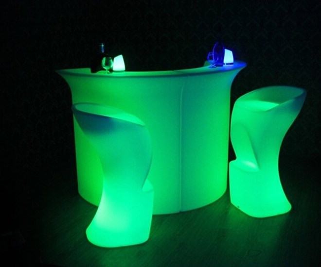 Mini modern reception bar LED counter glow furniture rechargeable illuminated bar counter